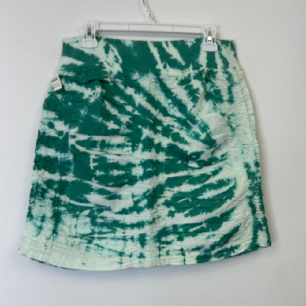 NEW Xcvi Wearables Trace Ruched Skirt Women's Medium Green Pull On Stretch Waist - Picture 7 of 8